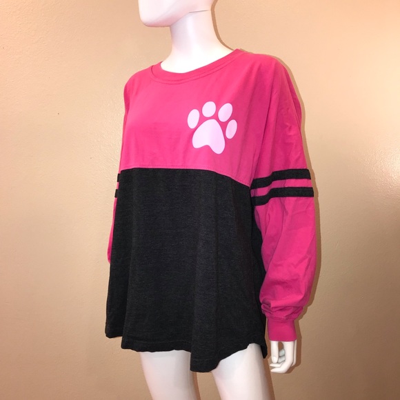 I Love Dogs Oversized Jersey Graphic Tee Adult Size XL Heavy Cotton Pink Grey - Picture 5 of 14